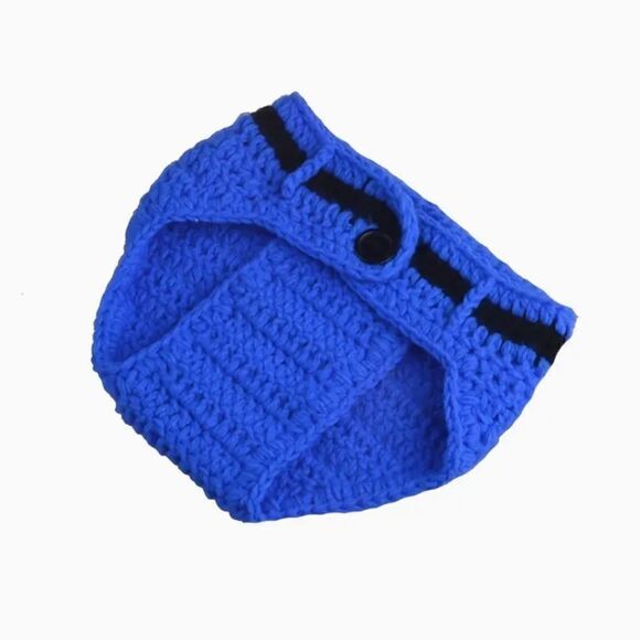 NEW! Baby Infant Photo Op Police Officer Crocheted Knit Set Picture - Picture 3 of 4